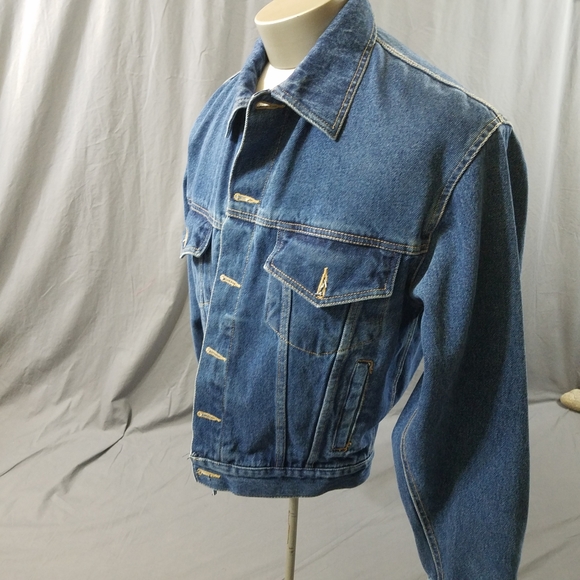 Wrangler jean jacket Hero Vintage S chest 44 blue denim trucker jacket mens - Picture 2 of 15